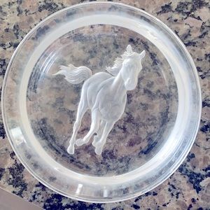 Hoya Crystal Etched Horse Wine Bottle Coaster